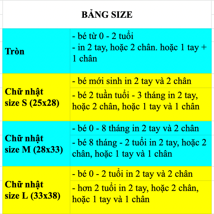 In dấu tay chân, bộ lưu giữ kỉ niệm cho bé, In dau chan tay, in dấu NAU TH