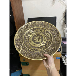 Mâm ngũ quả mâm bồng bằng đồng nguyên chất 40cm hàng kỹ dày . Đĩa trái cây bằng đồngd