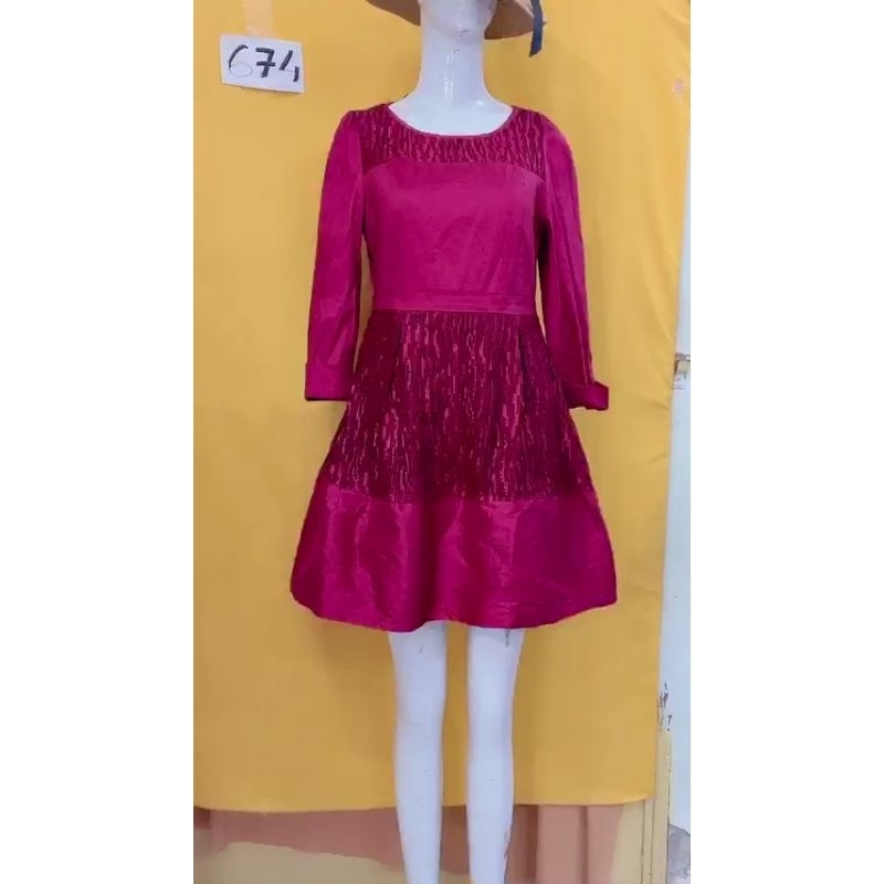 đầm suông xòe phối ren lót thun. S674