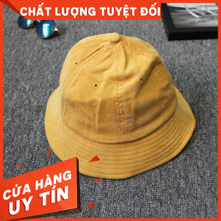 Nón bucket màu trơn Phối sọc nhung Trang nhã
