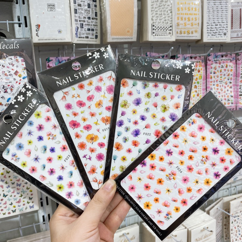 Sticker nail hoa các mẫu, hình dán móng