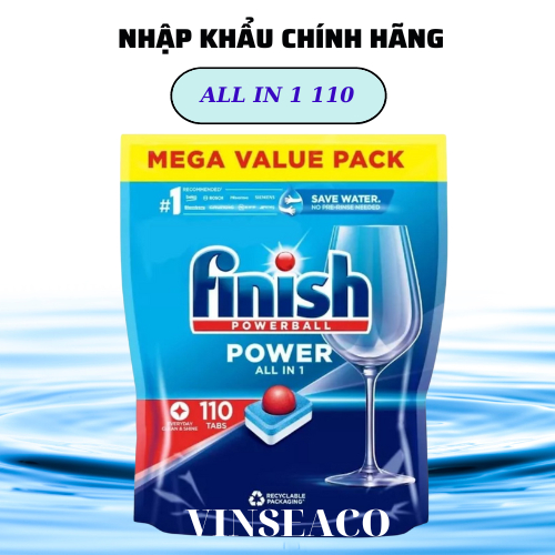 Viên rửa bát Finish All in 1 110 mẫu mới, all 120,classic 110, Esential 100 ... dùng cho máy rửa bát