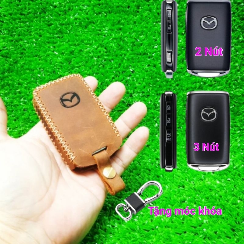Bao da chìa khoá Mazda3, Mazda CX3, CX30, CX8 2022, CX 3, CX 30 2020 2021 handmade da thật