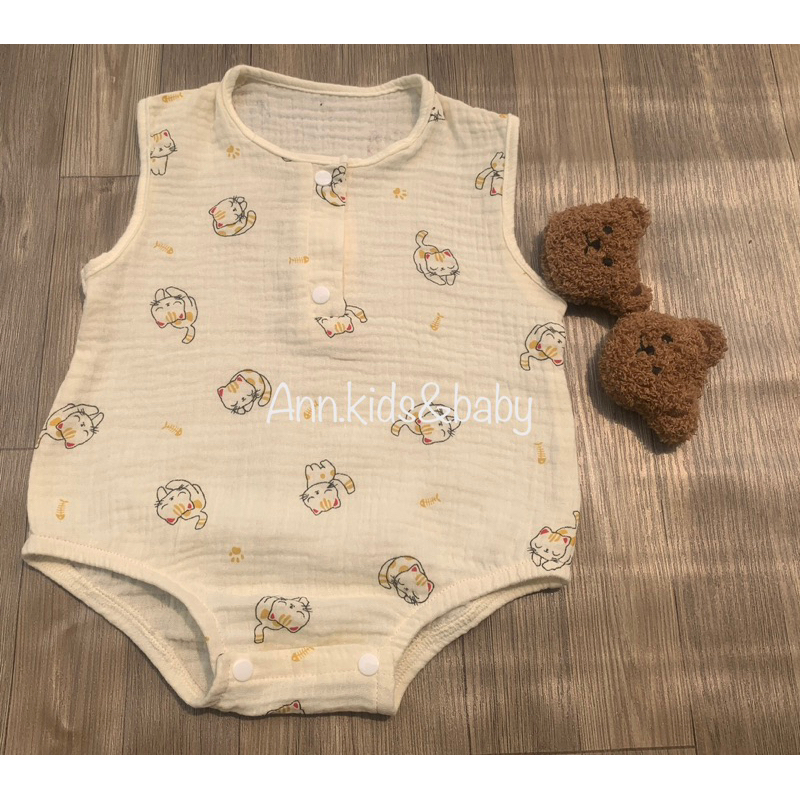 Bodysuit xô muslin  cho bé .từ 0-18 tháng ,thoáng mát an toàn cho bé