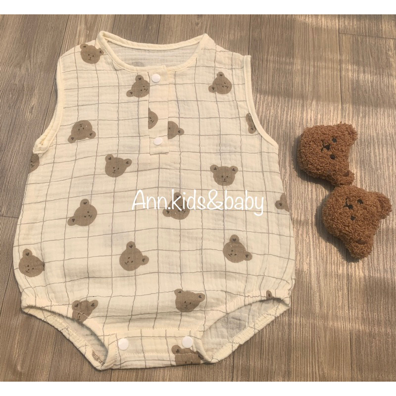 Bodysuit xô muslin  cho bé .từ 0-18 tháng ,thoáng mát an toàn cho bé