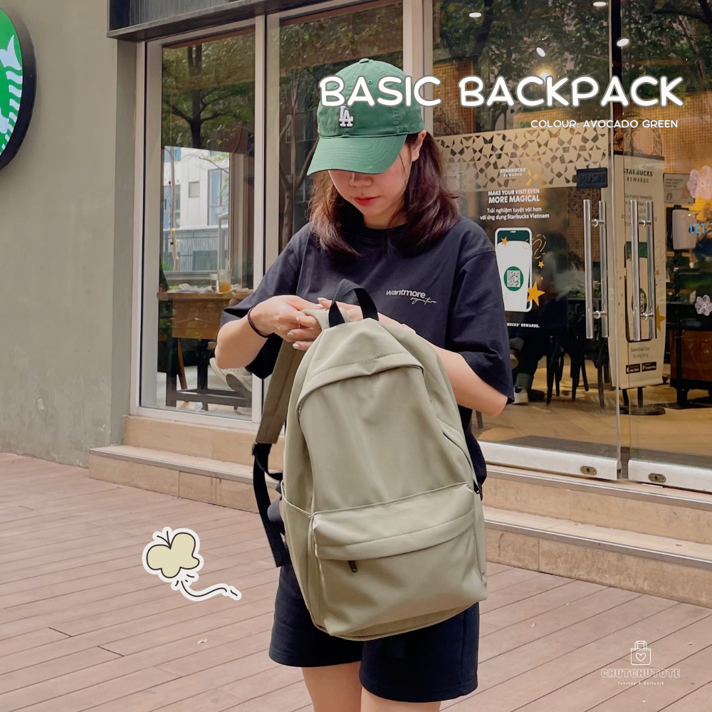 BL274 - Basic Backpack 2023 (đơn giản, chất vải đẹp, có ngăn ẩn sau lưng, đựng laptop 13-14inch)