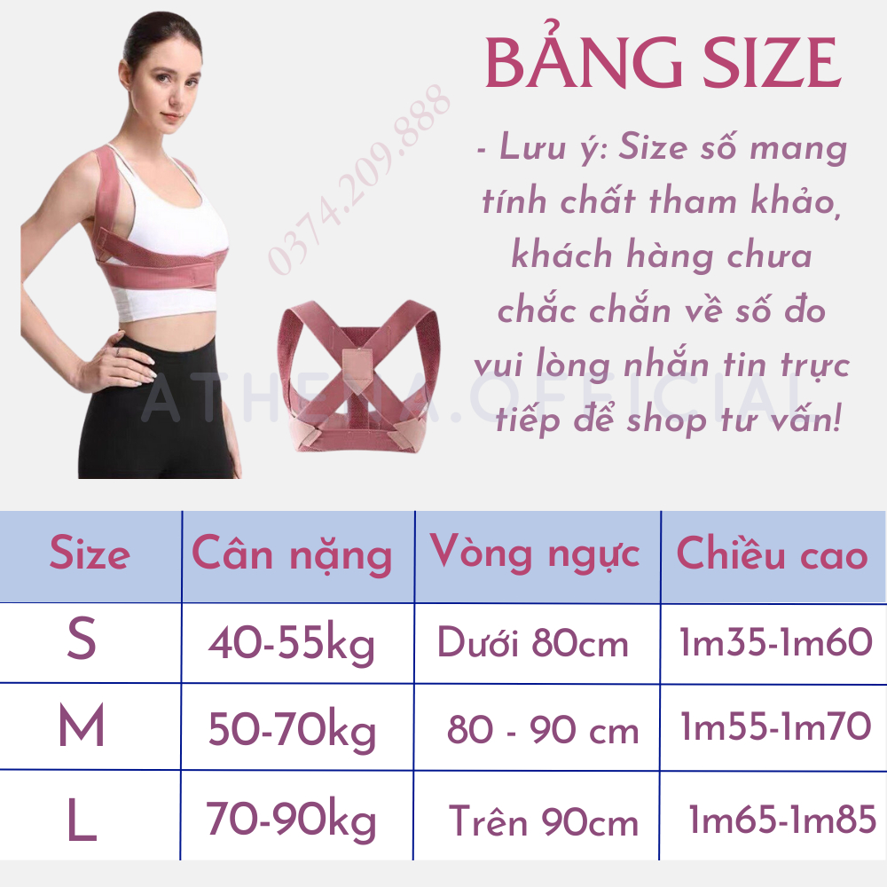 Đai Lưng Cột Sống Athena Chống Gù Bảo Vệ Vòng 1 Cho Cả Nam Và Nữ