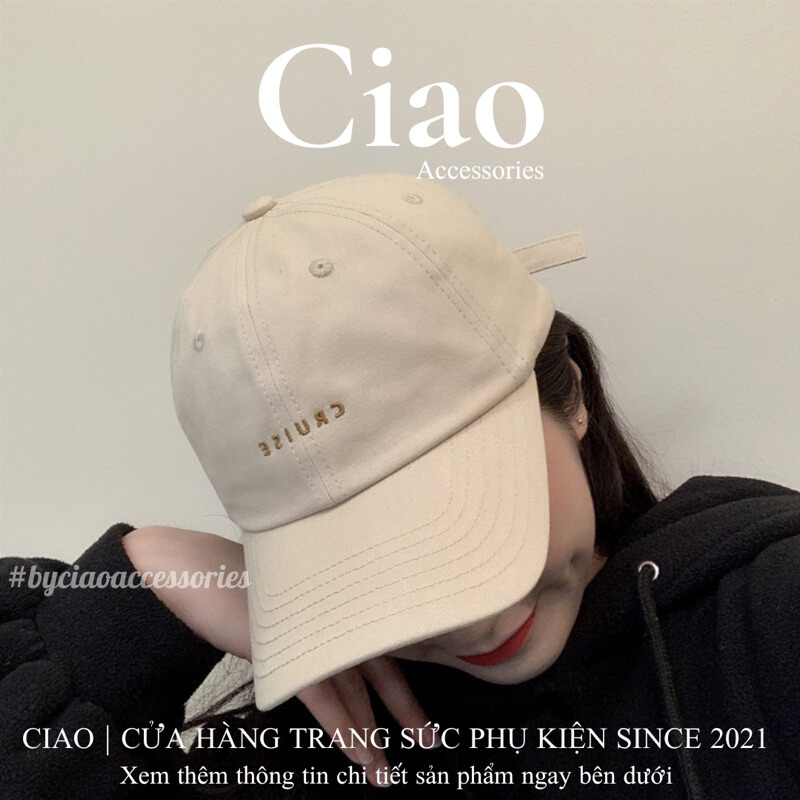 [HOẢ TỐC 1H] Nón/ Mũ vành thiết kế thêu chữ đơn giản mã 14 Ciao accessories