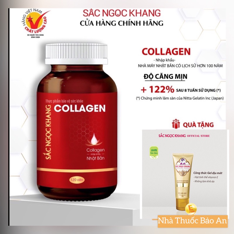Collagen Sắc Ngọc Khang thế hệ mới 100% nguyên liệu nhập khẩu từ Nhật Bản [Hộp 120 viên]