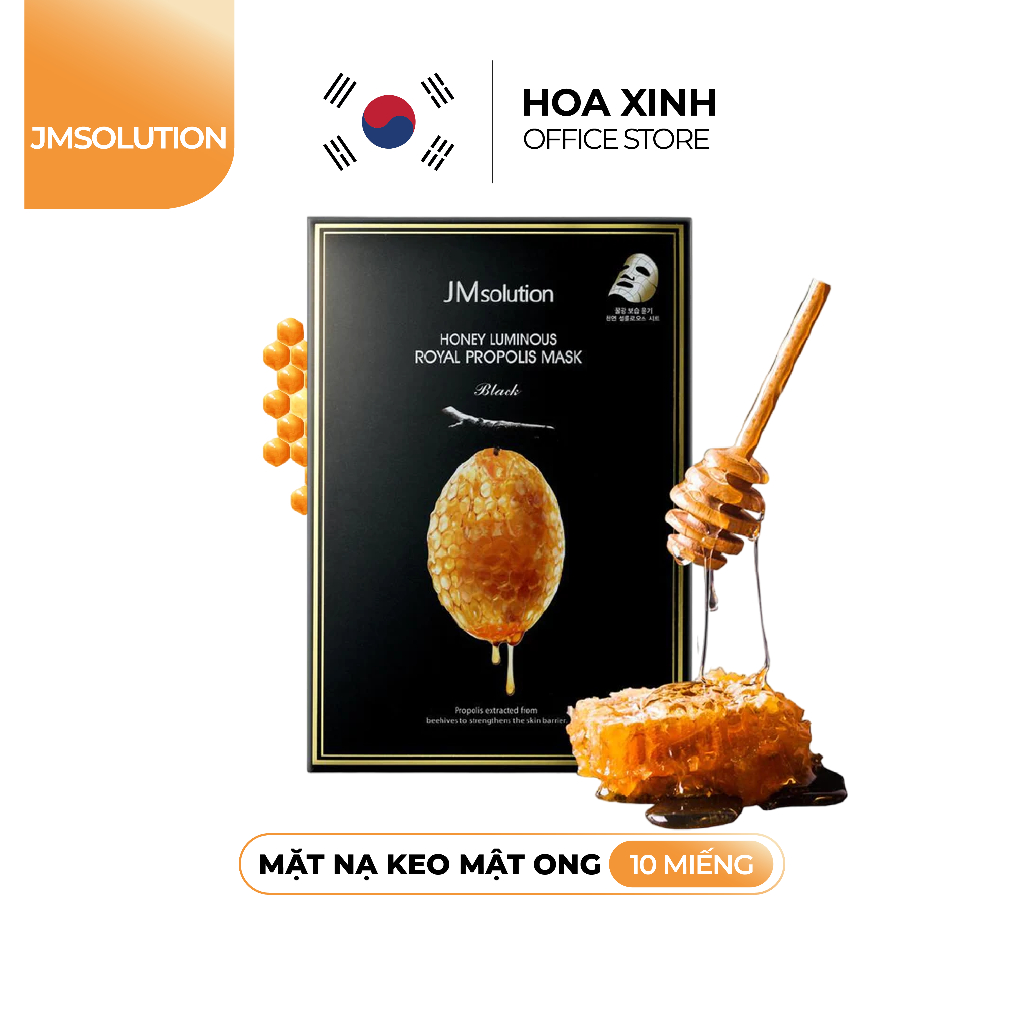 Mặt Nạ Dưỡng Da JMsolution Honey Luminous Royal Propolis Mask Sáp Ong Duy Trì Độ Ẩm - (10 miếng)