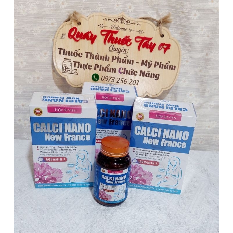 Calci Nano Vitamin D3K2MK7 Newfrance - Giúp Xương Răng Phát Triển Nguyên Liệu Nhập Khẩu Từ Pháp Lọ 30 Viên