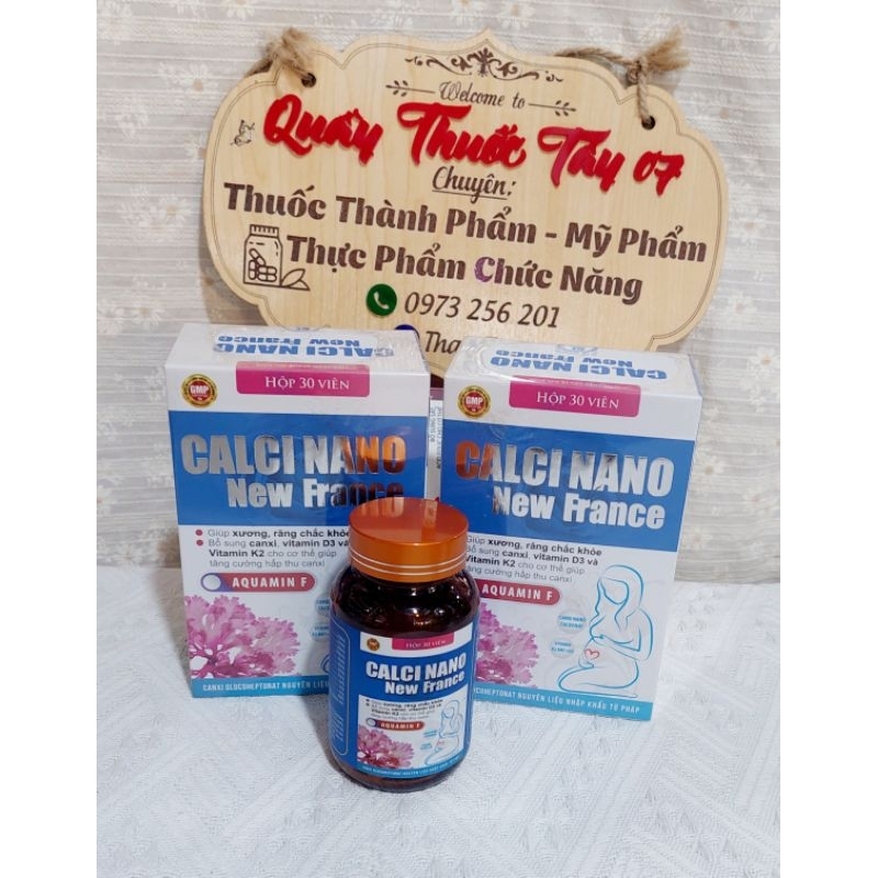 Calci Nano Vitamin D3K2MK7 Newfrance - Giúp Xương Răng Phát Triển Nguyên Liệu Nhập Khẩu Từ Pháp Lọ 30 Viên