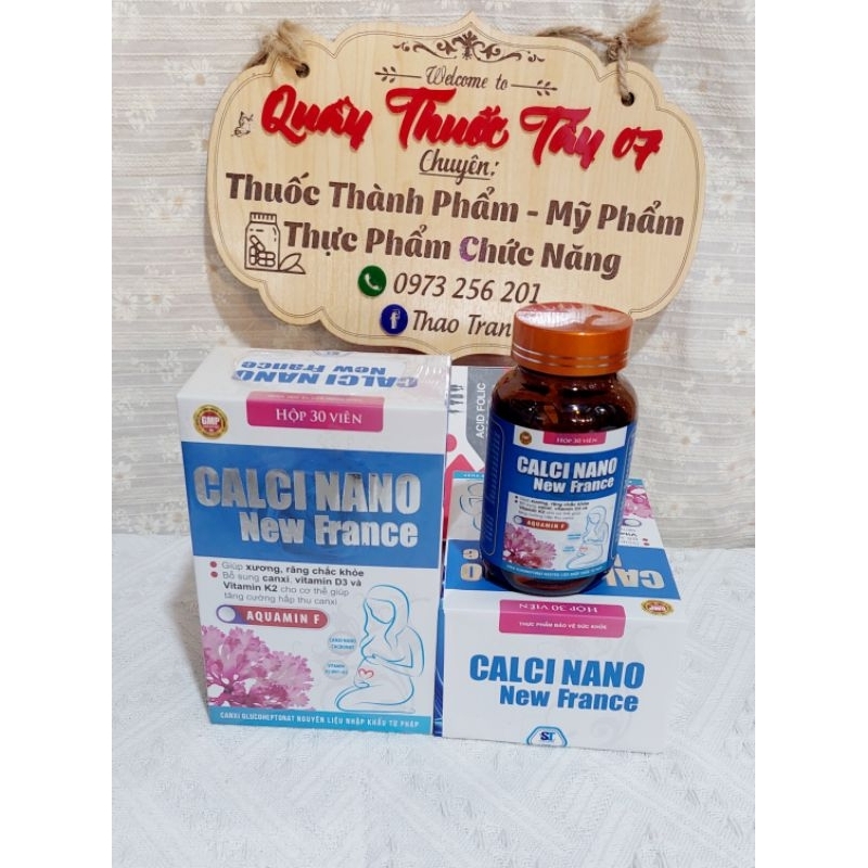 Calci Nano Vitamin D3K2MK7 Newfrance - Giúp Xương Răng Phát Triển Nguyên Liệu Nhập Khẩu Từ Pháp Lọ 30 Viên