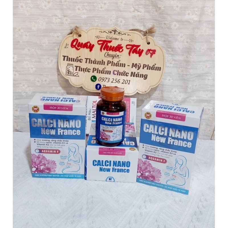 Calci Nano Vitamin D3K2MK7 Newfrance - Giúp Xương Răng Phát Triển Nguyên Liệu Nhập Khẩu Từ Pháp Lọ 30 Viên