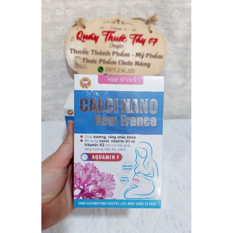 Calci Nano Vitamin D3K2MK7 Newfrance - Giúp Xương Răng Phát Triển Nguyên Liệu Nhập Khẩu Từ Pháp Lọ 30 Viên
