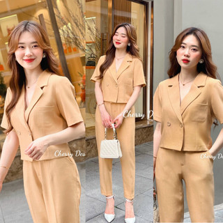 Set kí giả áo vest cộc tay quần baggy đồng màu - hàng thiết kế cao cấp