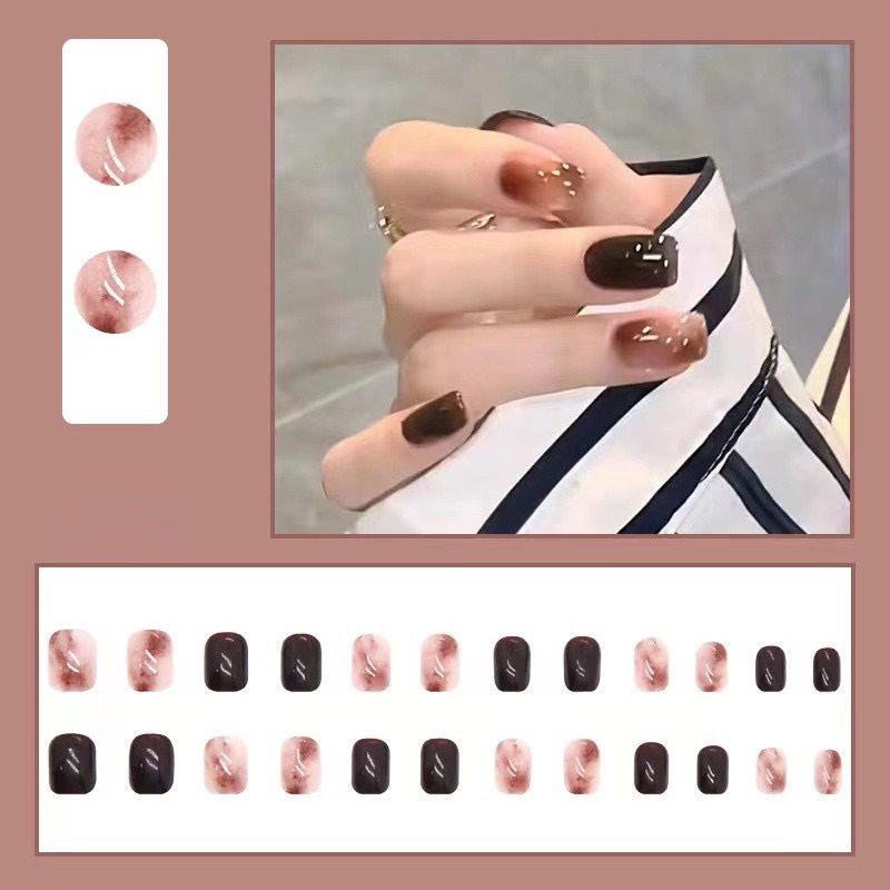 Bộ 24 móng tay giả họa tiết dễ thương N10