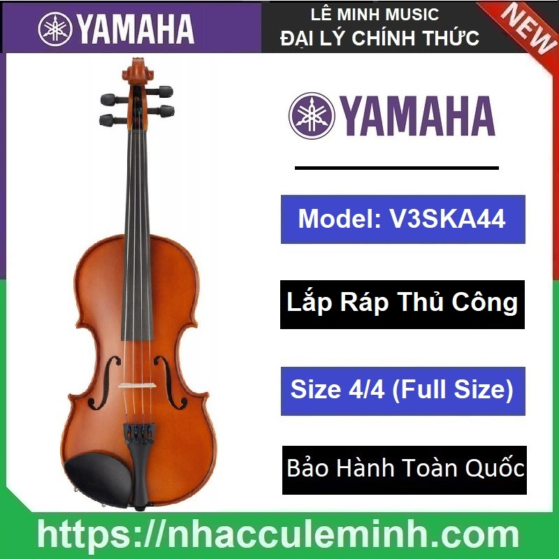 Đàn Violin Yamaha V3SKA44 kèm hộp đựng (Hàng Chính hãng , Bảo Hành Toàn Quốc)