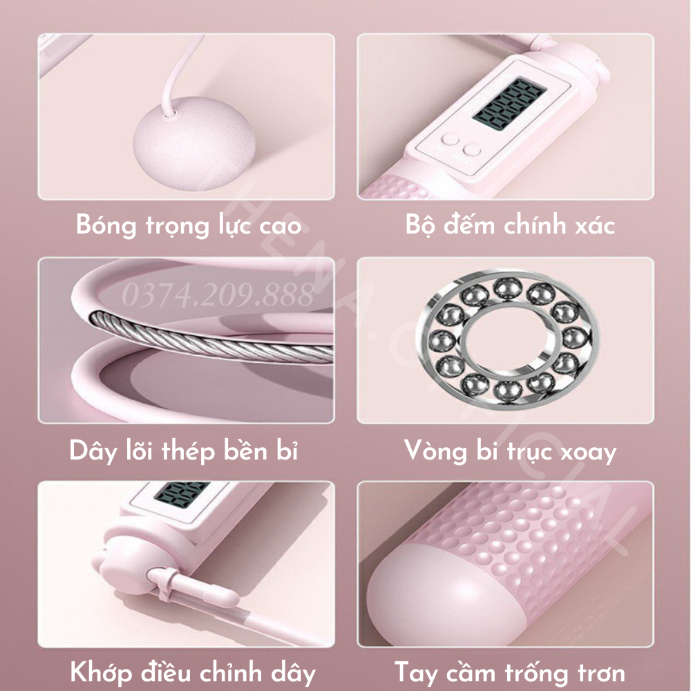 Dây Nhảy Thể Dục Athena Tự Động Đếm Số Lần Hỗ Trợ Giảm Cân Và Tăng Cường Sức Khỏe