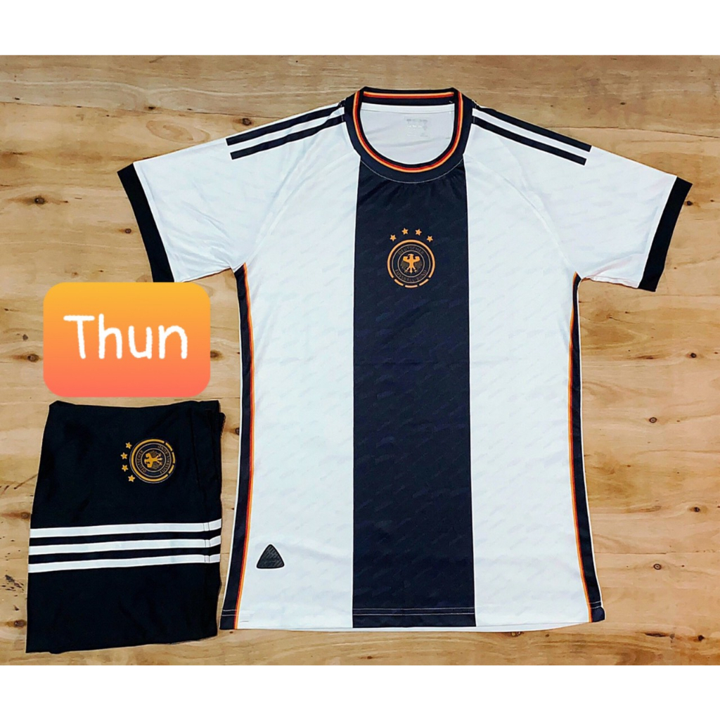 Bộ quần áo bóng đá đội tuyển Đức trắng hàng thun thái cao cấp 2022-2023