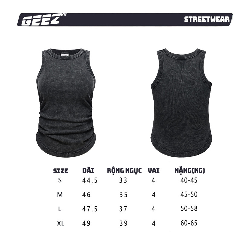Áo Ba Lỗ "Yếm" in Geez Cotton Wash định lượng 315Gsm