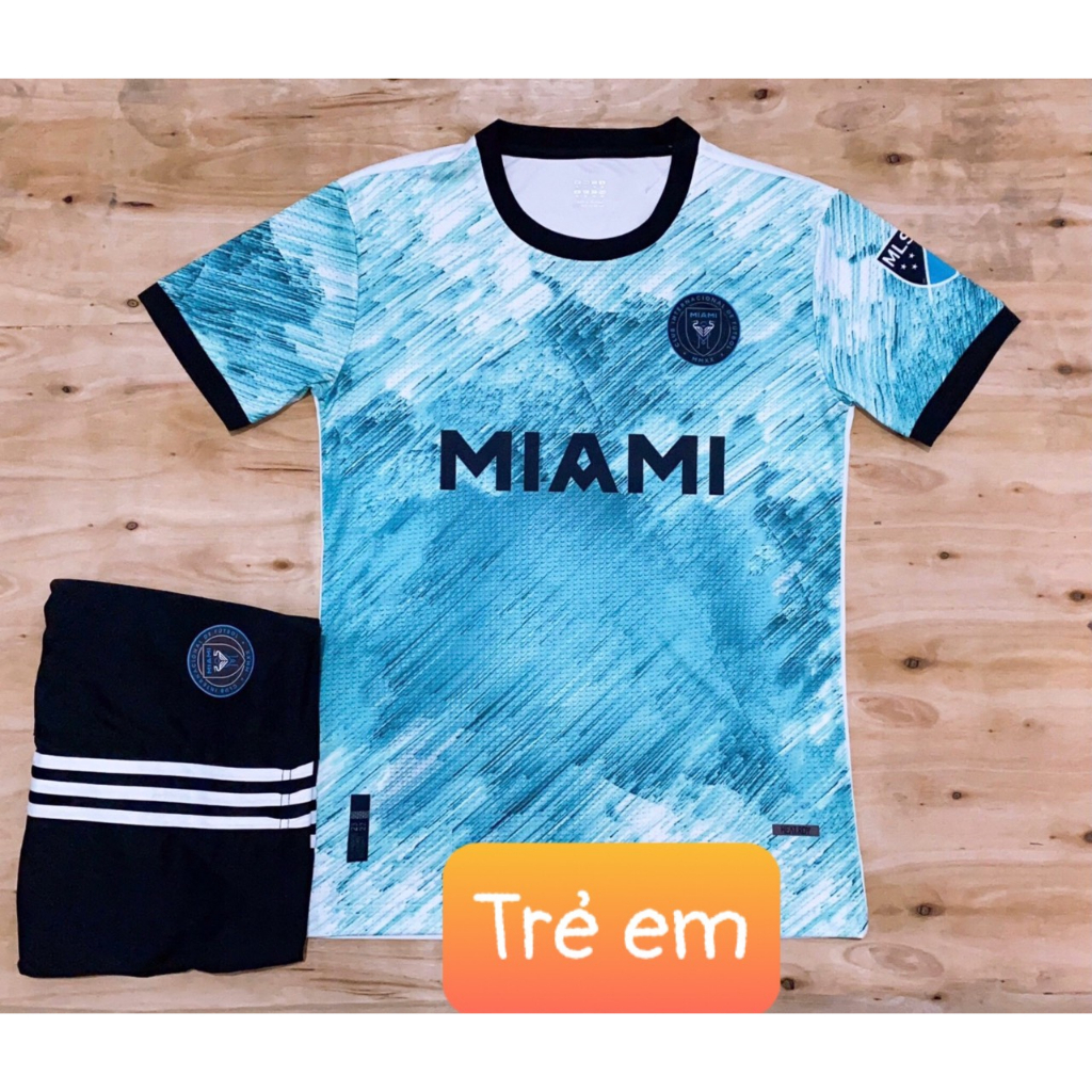 Bộ quần áo THUN THÁI TRẺ EM clb Miami xanh