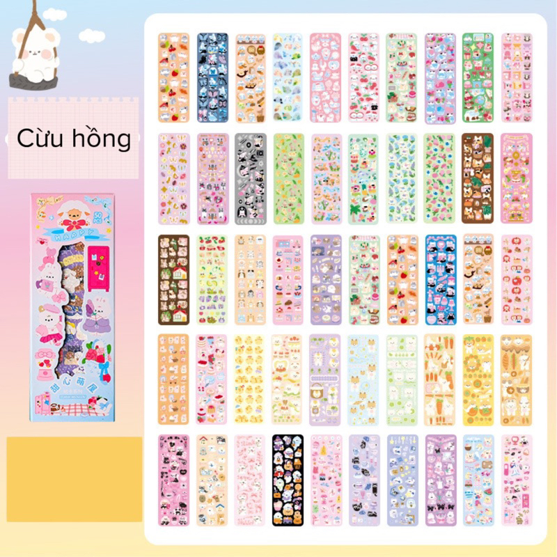 Hộp 50 tấm sticker Trang trí toploder