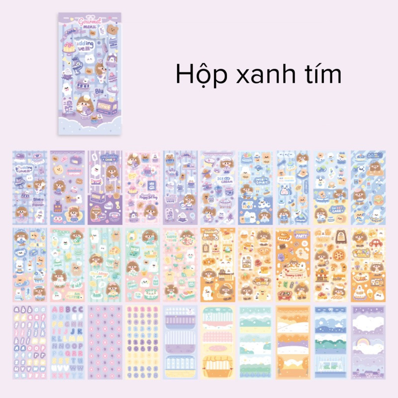 Hộp 30 tấm sticker dễ thương