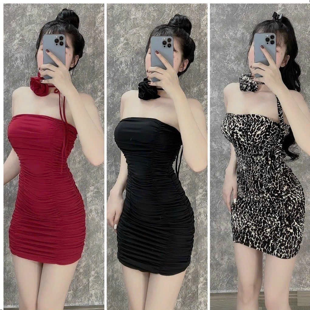 ĐẦM BODY CÚP NGỰC KÈM NƠ HOA CỔ CỰC PHẨM SIÊU HẤP DẪN CHO PHÁI ĐẸP