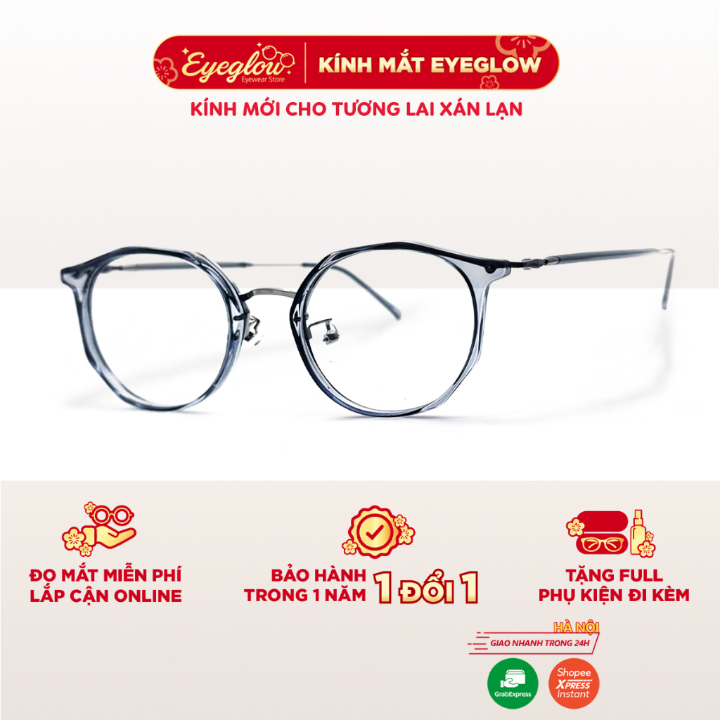 Gọng kính cận thời trang Eyeglow chất liệu mới cao cấp fom gọng dễ đeo phù hợp nhiều khuôn mặt EG22641