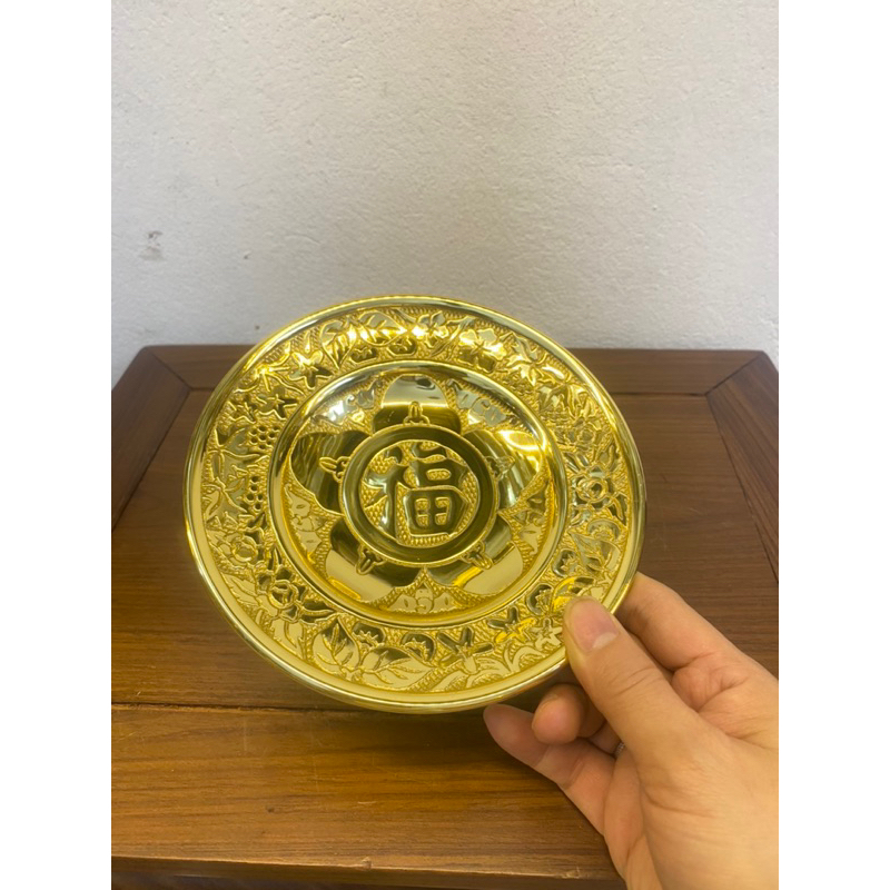 Mâm bồng chữ phúc đường kính 16cm bằng đồng nguyên chất