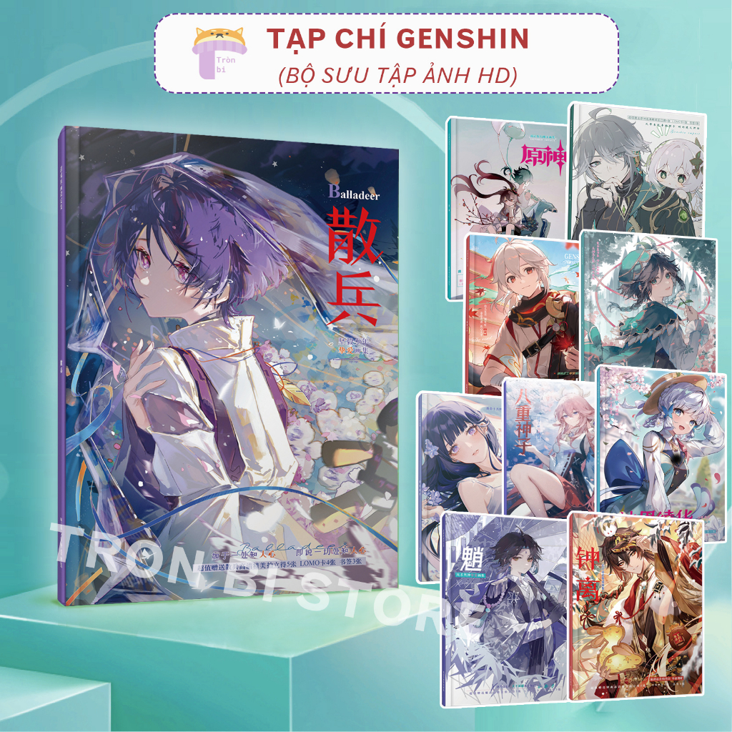 Tạp chí Genshin Impact, bộ sưu tập ảnh HD Genshin Impact 64 trang Yae Miko, Scaramouche, Kazuha, Xiao, Raiden