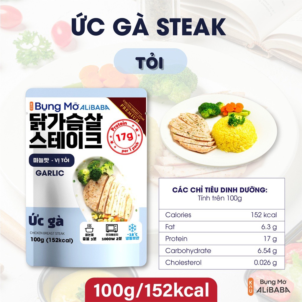 【HN】Steak Ức Gà Vị Tỏi ăn liền Kim and You healthy tăng cơ giảm mỡ dành cho gymer, giảm cân eatclean 5.0 10 Đánh Giá 15