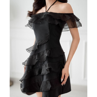 Đầm voan tơ tầng tiểu thư bigsize thiết kế theo số đo (thời trang bigsize vicky.g - anitagreen) G423