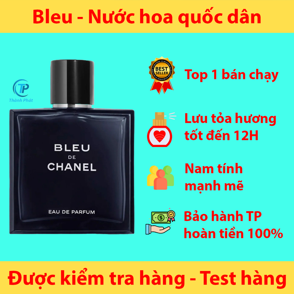 Nước Hoa Nam 𝙗𝙡𝙚𝙪 𝙘𝙝𝙖𝙣𝙚𝙡 Eau De Parfum Nam tính mạnh mẽ sang trọng