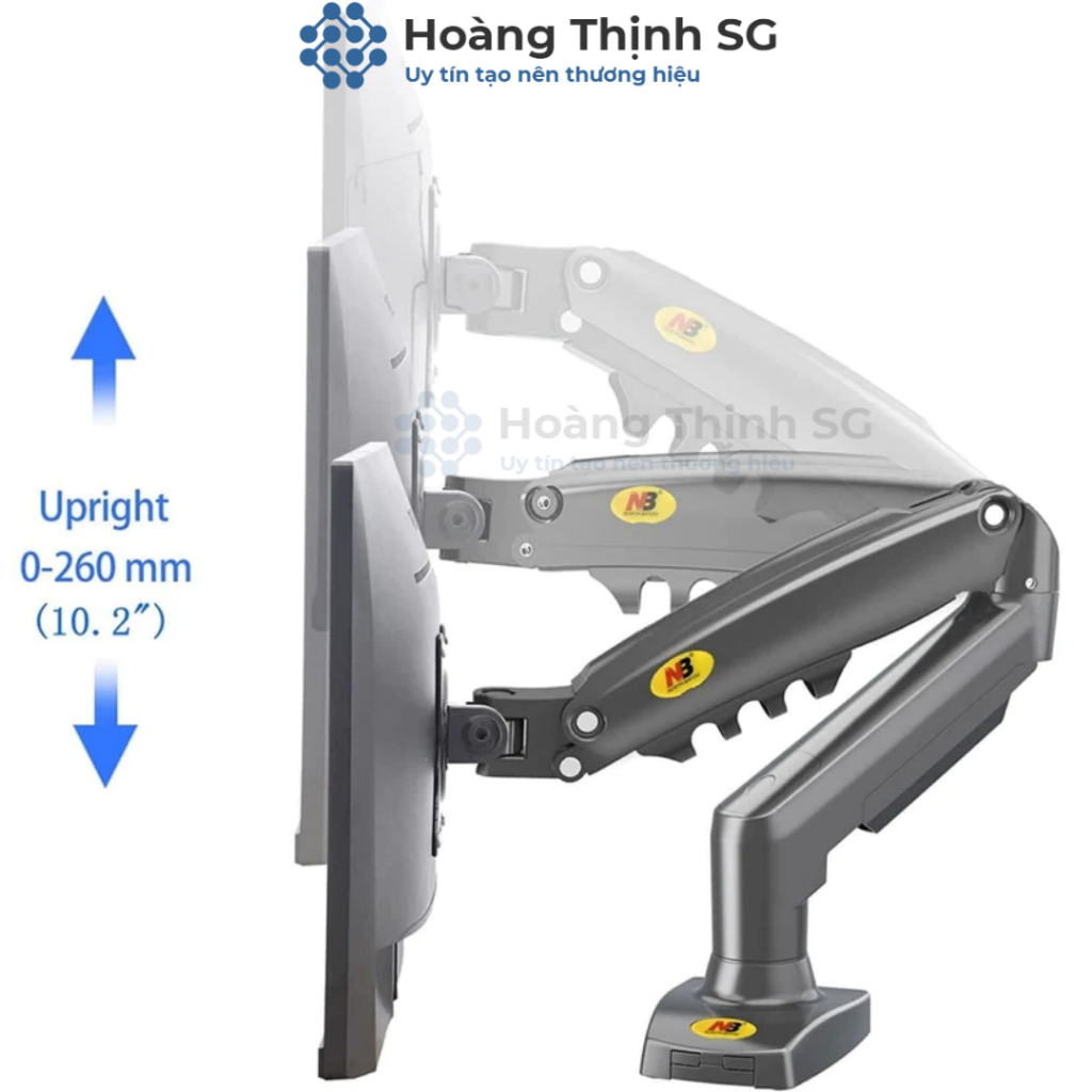 Arm màn hình máy tính NB F80, giá treo màn hình máy tính NB F80 17-30 inch, xoay 360 độ tải trọng 9kg - Chính Hãng