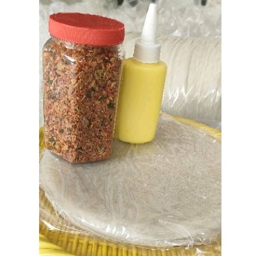 Bánh tráng phơi sương 250g bánh +hủ muối trộn 200g  và 1chai bơ 100g