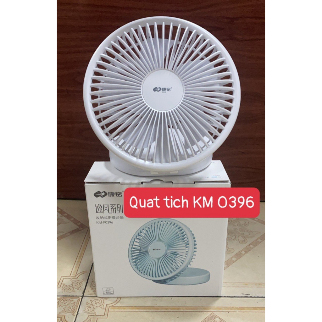 Quạt tích điện Gấp Gọn F0396-Kèm dây sạc,có đèn led,3 tốc độ,an toàn cho bé.