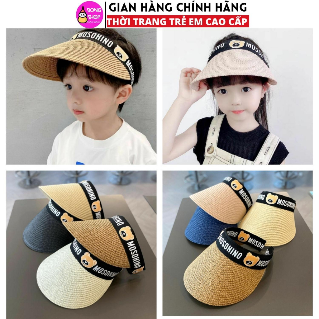 Mũ Cói Chống Tia Uv Hình Gấu Hoạt Hình Dễ Thương Phong Cách Hàn Quốc Cho Bé