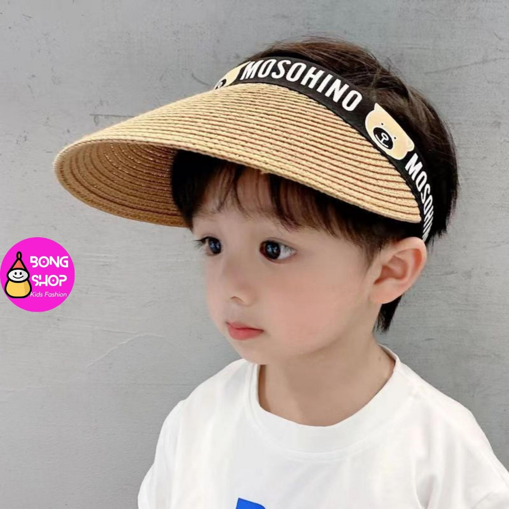 Mũ Cói Chống Tia Uv Hình Gấu Hoạt Hình Dễ Thương Phong Cách Hàn Quốc Cho Bé