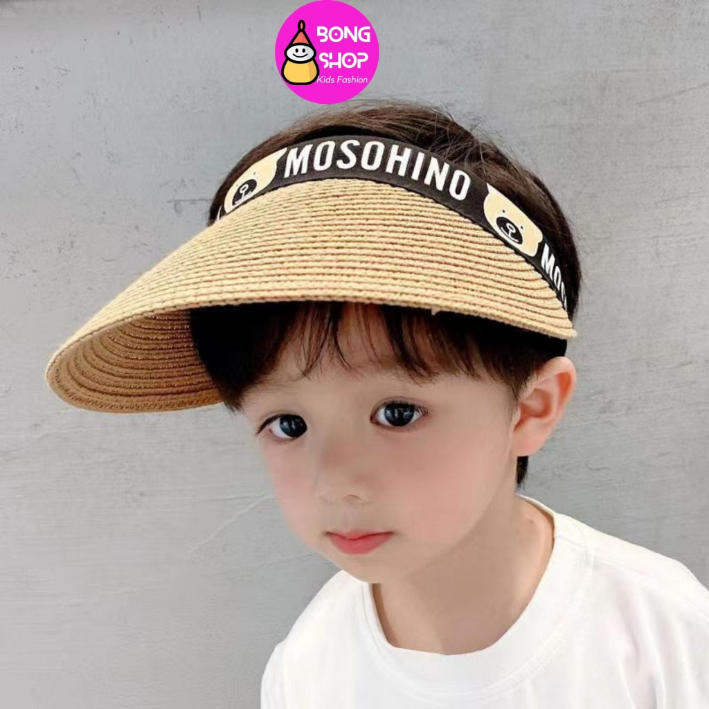 Mũ Cói Chống Tia Uv Hình Gấu Hoạt Hình Dễ Thương Phong Cách Hàn Quốc Cho Bé