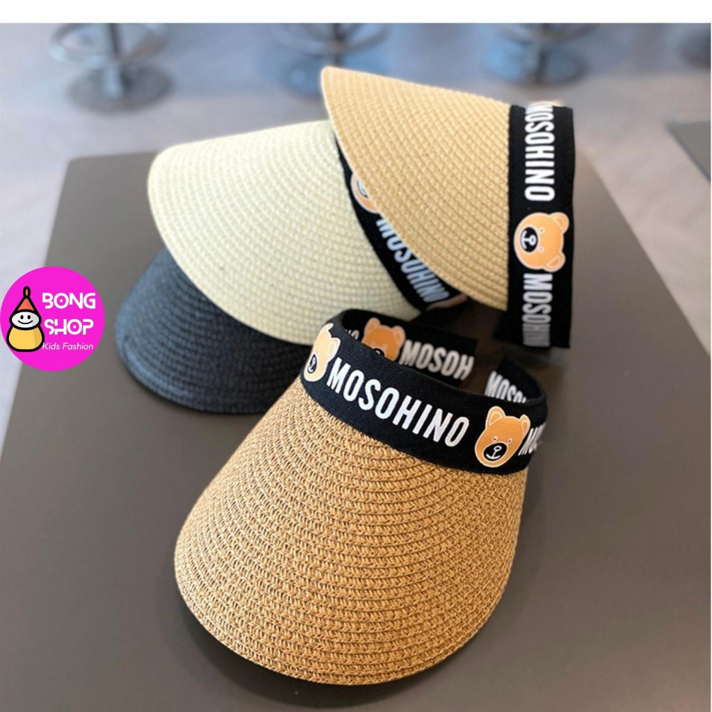 Mũ Cói Chống Tia Uv Hình Gấu Hoạt Hình Dễ Thương Phong Cách Hàn Quốc Cho Bé