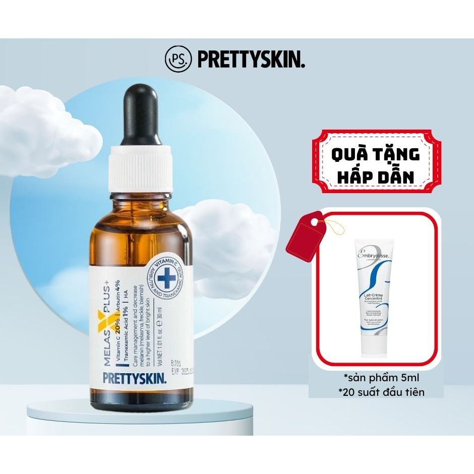 Tinh chất dưỡng trắng mờ thâm nám Prettyskin Melas X Plus 30ml
