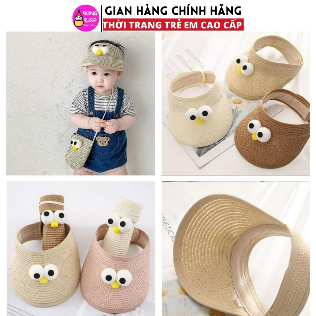 Nón Cói Hở Chóp Che Nắng Họa Tiết Đôi Mắt To Thời Trang Mùa Hè Dành Cho Bé