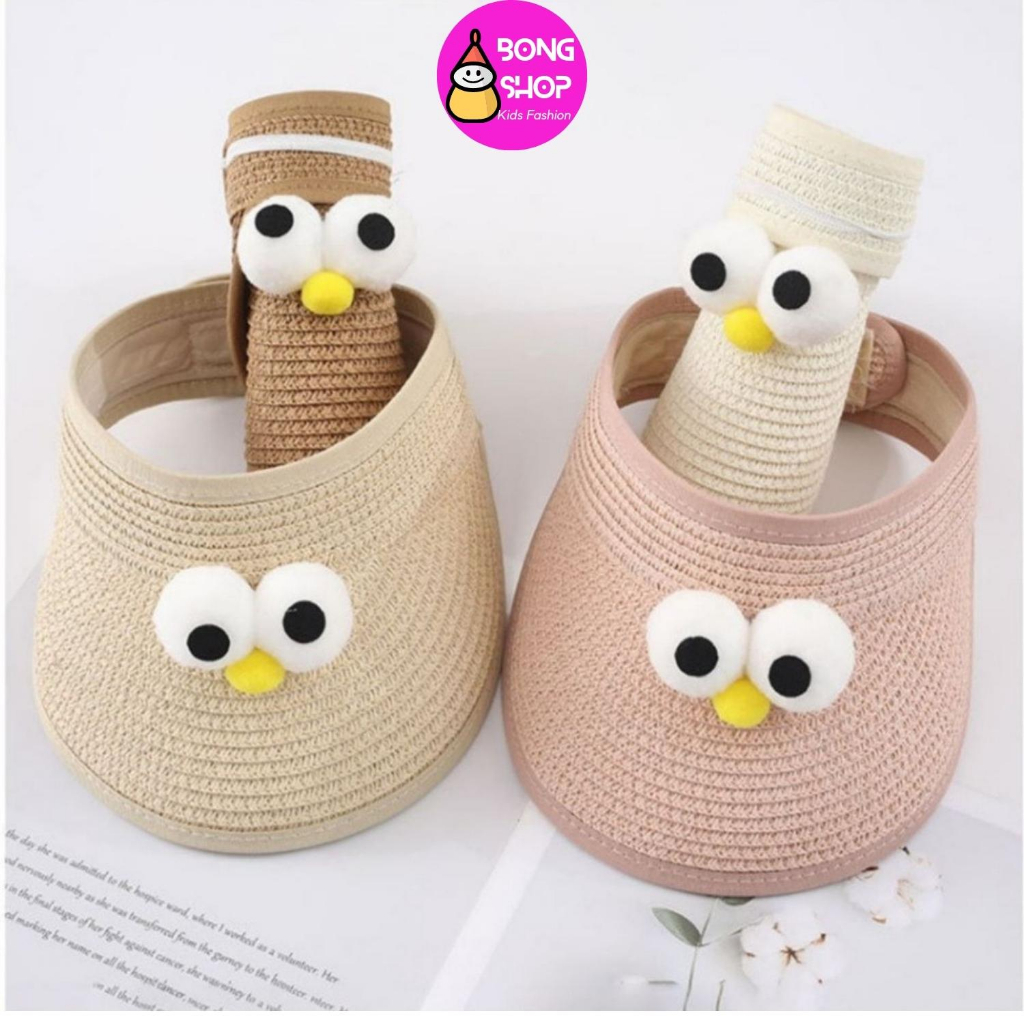Nón Cói Hở Chóp Che Nắng Họa Tiết Đôi Mắt To Thời Trang Mùa Hè Dành Cho Bé