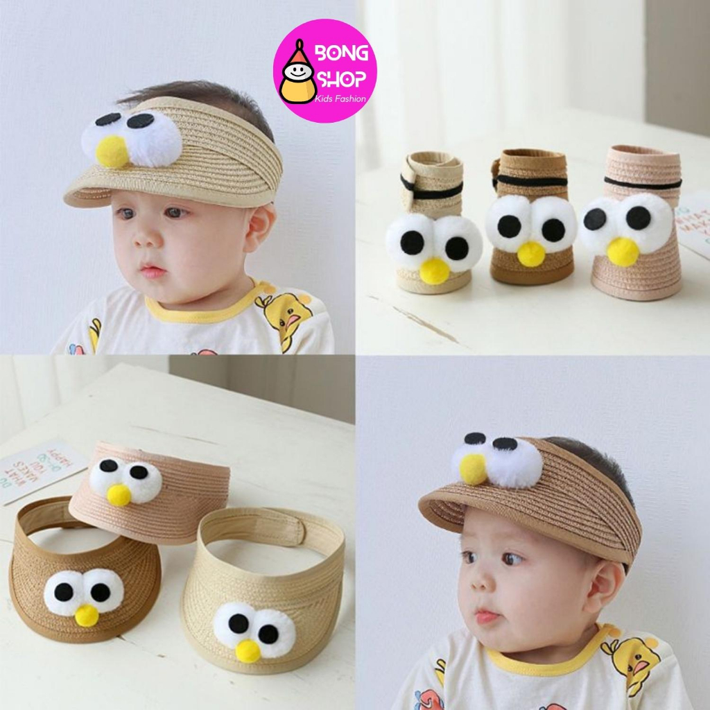 Nón Cói Hở Chóp Che Nắng Họa Tiết Đôi Mắt To Thời Trang Mùa Hè Dành Cho Bé