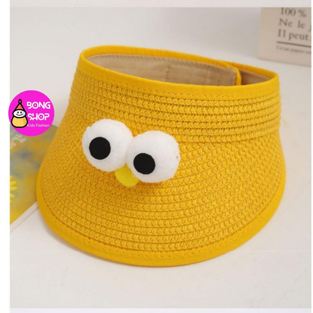 Nón Cói Hở Chóp Che Nắng Họa Tiết Đôi Mắt To Thời Trang Mùa Hè Dành Cho Bé