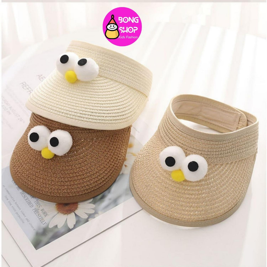Nón Cói Hở Chóp Che Nắng Họa Tiết Đôi Mắt To Thời Trang Mùa Hè Dành Cho Bé