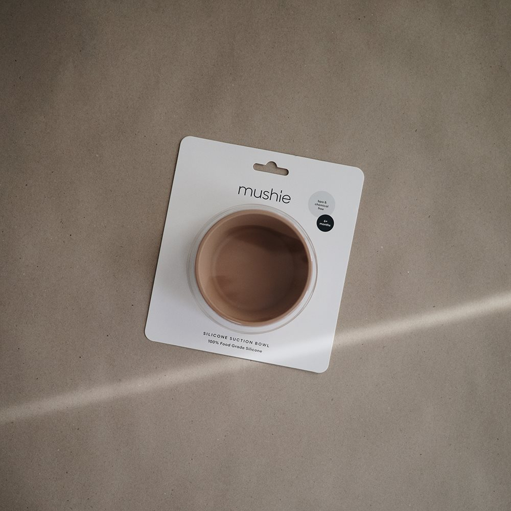 Có đế hít - Bát ăn dặm silicom Mushie - Nhập khẩu chính hãng USA
