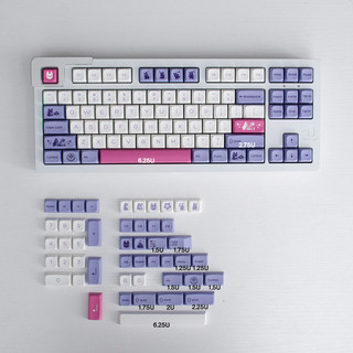 Bộ nút bàn phím cơ | keycap xda pbt dyesub purple rabbit